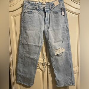 Universal Thread Blue Relaxed Jeans with Distressed Details